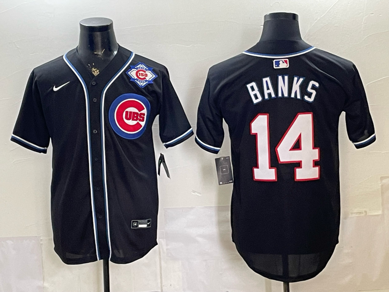 Men 2026 Chicago Cubs #14 banks black Game Nike MLB Jersey 0528004->new york yankees->MLB Jersey